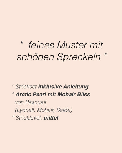 Minischal Tide Eyelets | feines Muster aus Arctic Pearl und Mohair Bliss von Pascuali