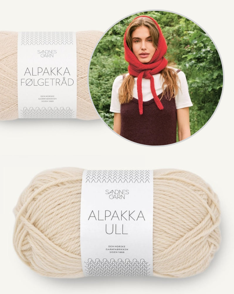 Tie the Hood - Alpakka | Kapuzenschal mit Alpakka Ull und Alpakka Folgetrad von Sandnes