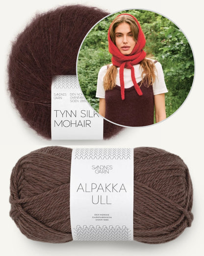 Tie the Hood | kuschelige Kapuze zum Binden mit Alpakka Ull und Tynn Silk Mohair
