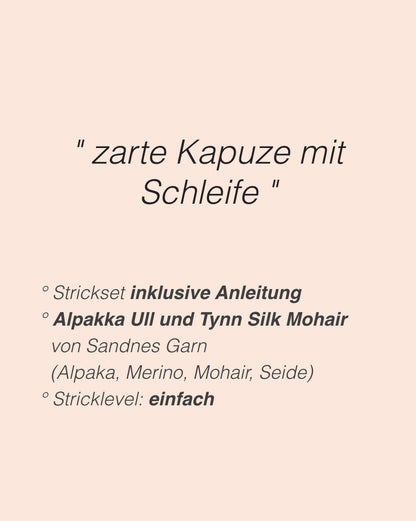 Tie the Hood | kuschelige Kapuze zum Binden mit Alpakka Ull und Tynn Silk Mohair