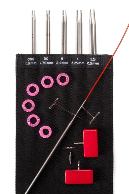 Needle set Mini Twist Red Lace - 10cm 