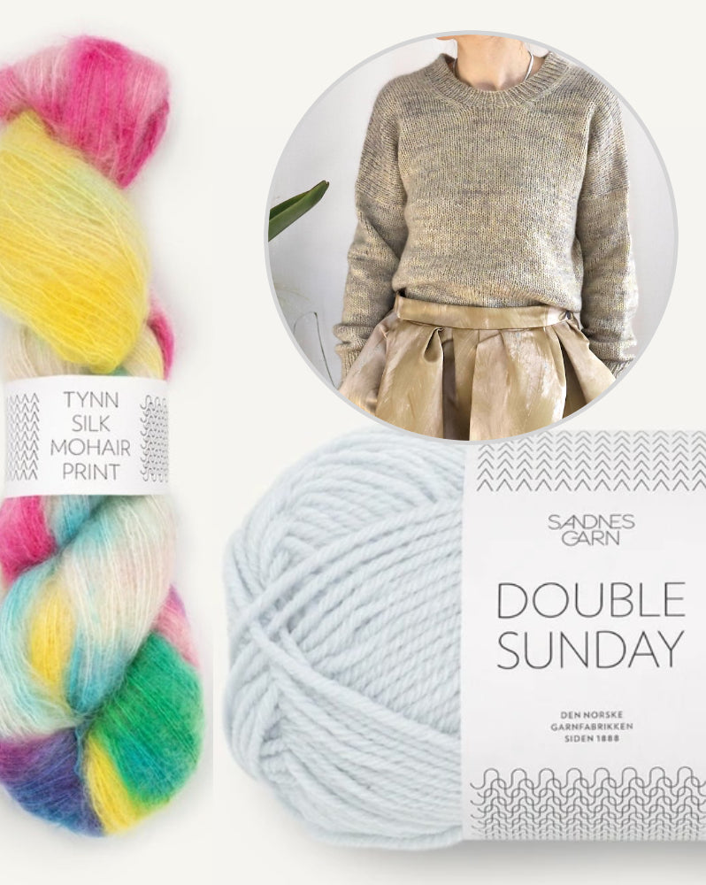 Eri Shimizu ToF Sweater mit Double Sunday und Tynn Silk Mohair Print von Sandnes Garn 13