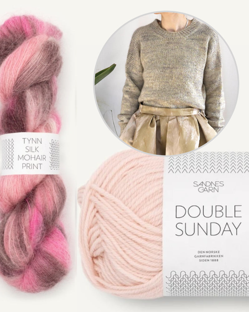 Eri Shimizu ToF Sweater mit Double Sunday und Tynn Silk Mohair Print von Sandnes Garn 12