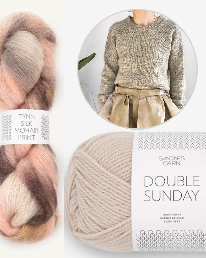 Eri Shimizu ToF Sweater mit Double Sunday und Tynn Silk Mohair Print von Sandnes Garn 11