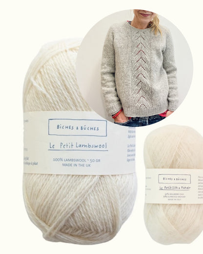 Tresse džemperis | romantisks, darināts no Le Petit Lambswool un Le Petit Silk & Mohair dzijas, ko ražo Biches & Bûches