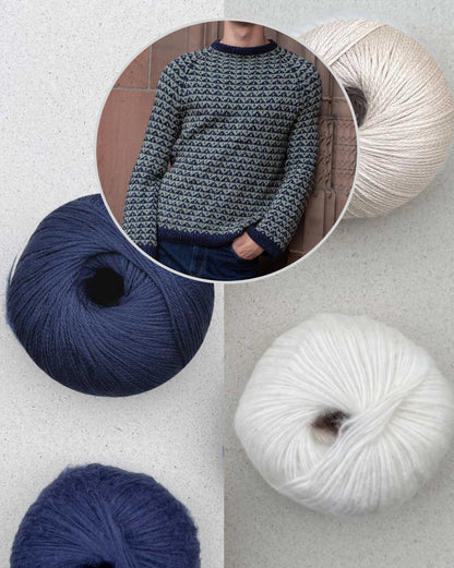 Trigon Sweater | Jaquardmuster mit Suave und Arctic Pearl von Pascuali