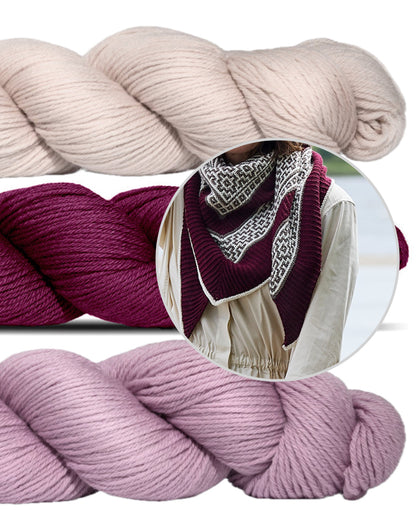 True Love | kontrastfyldt sjal i Cheeky Merino Joy fra Rosy Green Wool