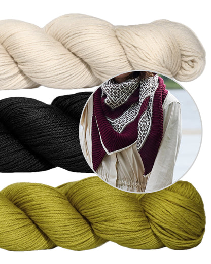True Love | kontrastfyldt sjal i Cheeky Merino Joy fra Rosy Green Wool