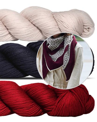 True Love | kontrastfyldt sjal i Cheeky Merino Joy fra Rosy Green Wool