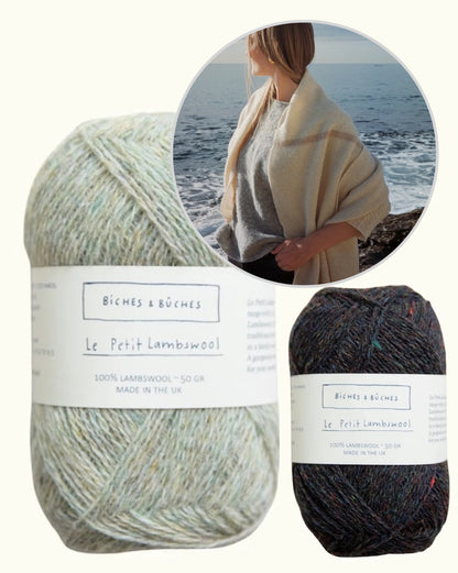 Tuch No. 60 | deckengroßes Tuch mit feinen Streifen aus Le Petit Lambswool von Biches & Bûches