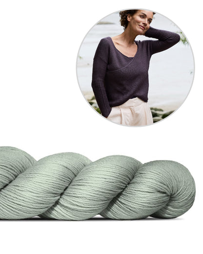 Twilight Trail Pullover | Wickelpullover aus Cheeky Merino Joy von Rosy Green Wool