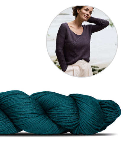 Twilight Trail Pullover | Wickelpullover aus Cheeky Merino Joy von Rosy Green Wool