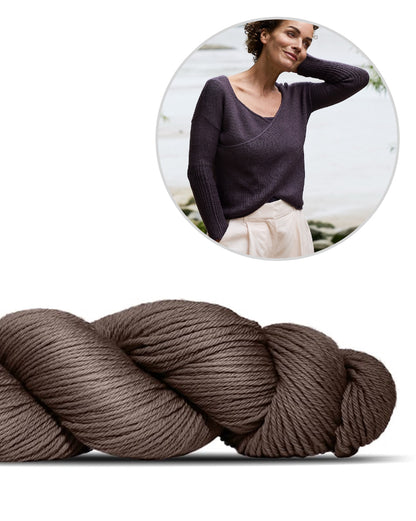 Twilight Trail Pullover | Wickelpullover aus Cheeky Merino Joy von Rosy Green Wool