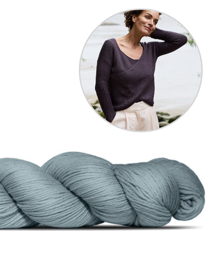 Twilight Trail Pullover | Wickelpullover aus Cheeky Merino Joy von Rosy Green Wool