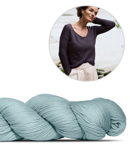 Twilight Trail Pullover | Wickelpullover aus Cheeky Merino Joy von Rosy Green Wool