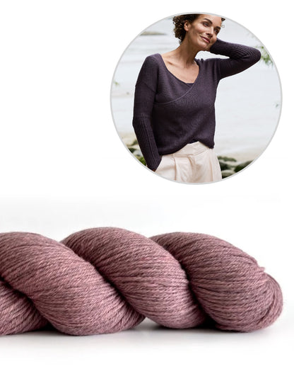 Twilight Trail Pullover | Wickelpullover aus Cheeky Merino Joy von Rosy Green Wool