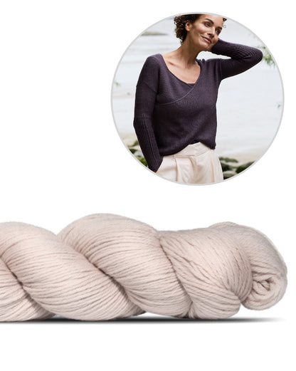 Twilight Trail Pullover | Wickelpullover aus Cheeky Merino Joy von Rosy Green Wool