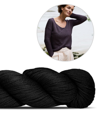 Twilight Trail Pullover | Wickelpullover aus Cheeky Merino Joy von Rosy Green Wool