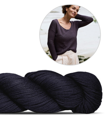 Twilight Trail Pullover | Wickelpullover aus Cheeky Merino Joy von Rosy Green Wool