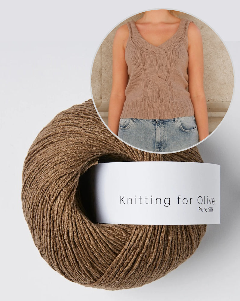 Twisted V-Top | zarter Zopf mit Pure Silk von Knitting for Olive