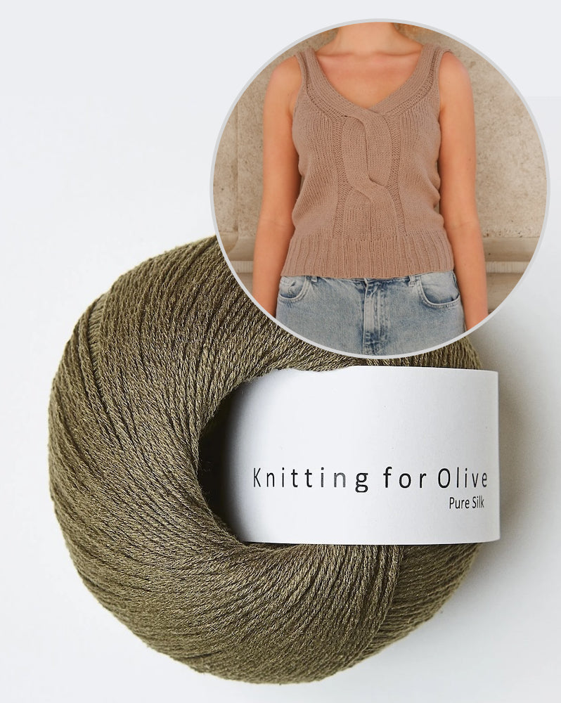 Twisted V-Top | zarter Zopf mit Pure Silk von Knitting for Olive