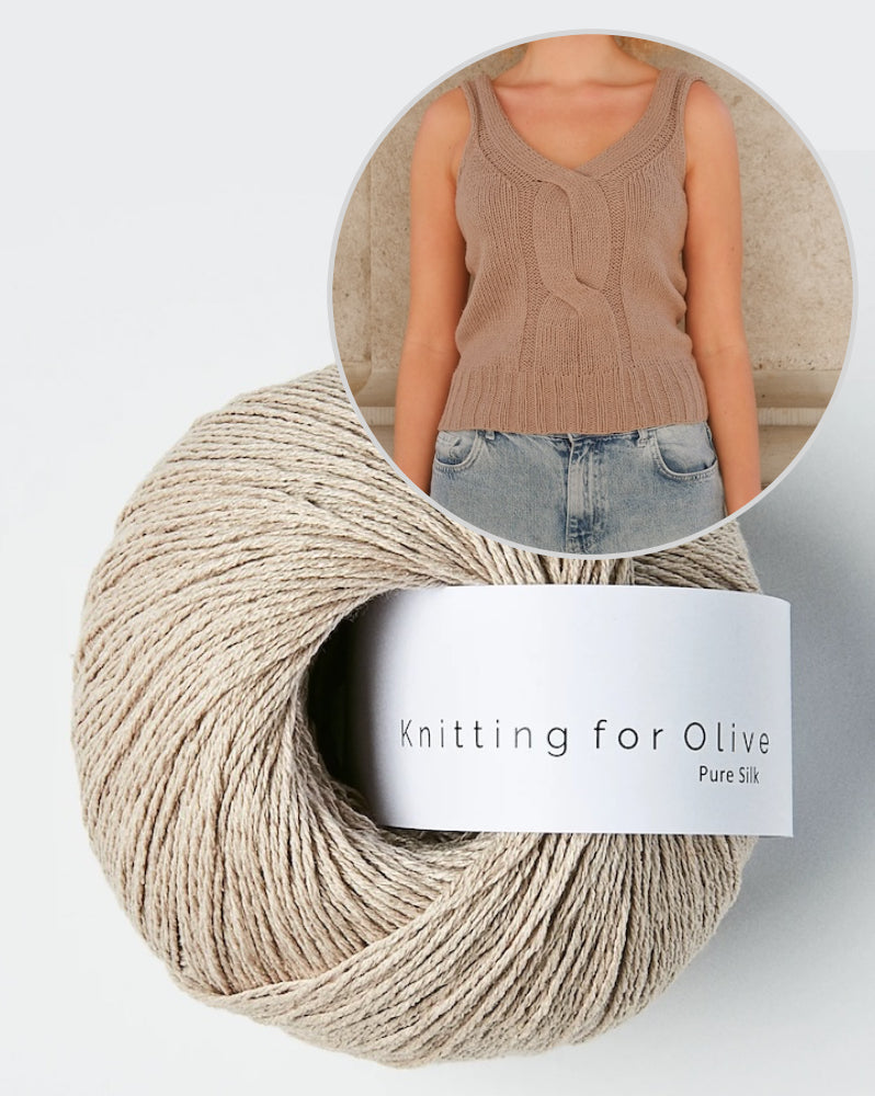 Twisted V-Top | zarter Zopf mit Pure Silk von Knitting for Olive