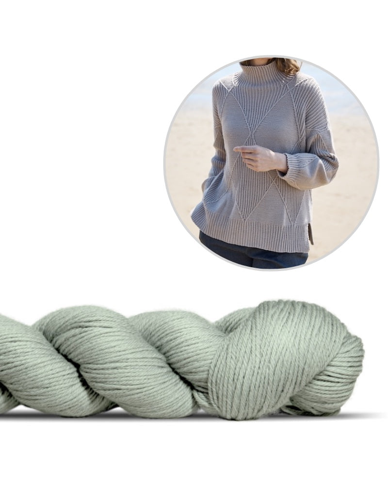 Rosy Green Wool Tyla Pullover mit Lovely Merino Treat Farbe dunst