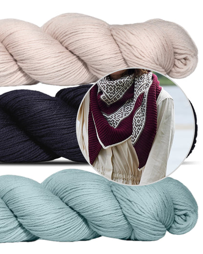 True Love | kontrastfyldt sjal i Cheeky Merino Joy fra Rosy Green Wool