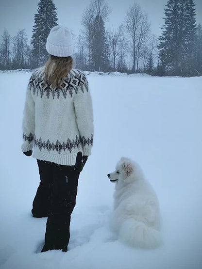 Fjelltur Sweater | kontrastikas norjalaiskuvio Alafosslopi-langasta Lopi Islandilta