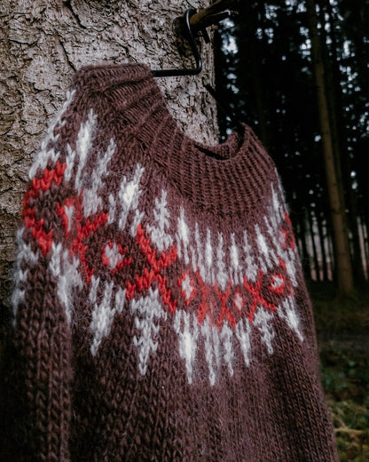 Fjelltur Sweater | kontrastikas norjalaiskuvio Alafosslopi-langasta Lopi Islandilta