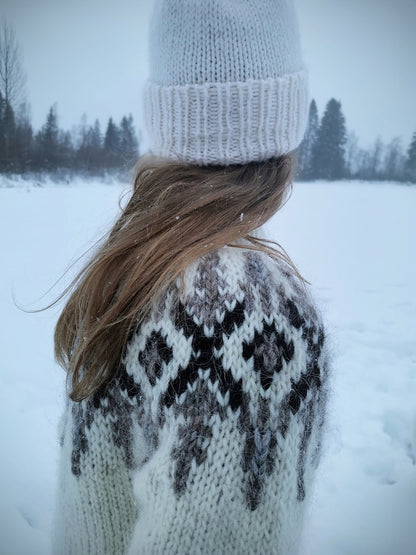 Fjelltur Sweater | kontrastikas norjalaiskuvio Alafosslopi-langasta Lopi Islandilta