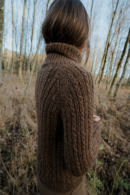 Oakwood Raglan Sweater | feines Zopfmuster aus Plötulopi von Lopi Island