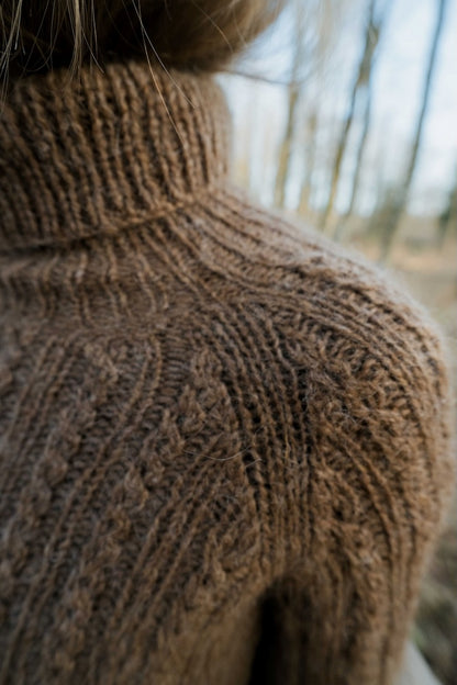 Oakwood Raglan Sweater | feines Zopfmuster aus Plötulopi von Lopi Island