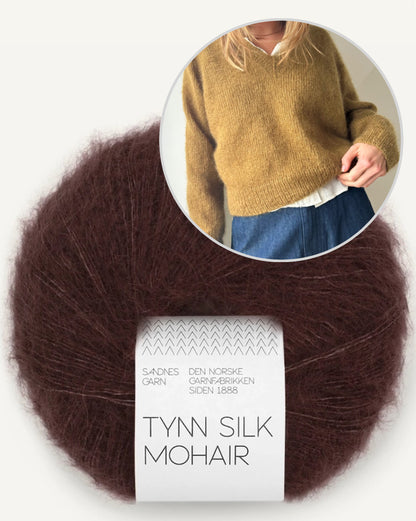 Vega V-Neck | zarter Mohair Pullover aus Tynn Silk Mohair von Sandnes Garn