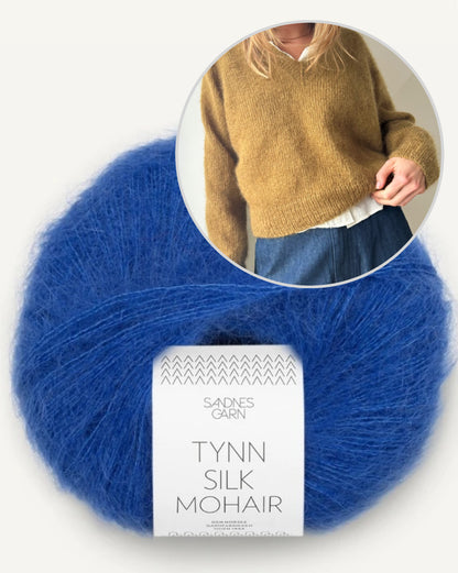 Vega V-Neck | zarter Mohair Pullover aus Tynn Silk Mohair von Sandnes Garn