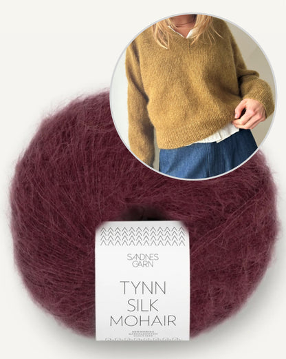 Vega V-Neck | zarter Mohair Pullover aus Tynn Silk Mohair von Sandnes Garn