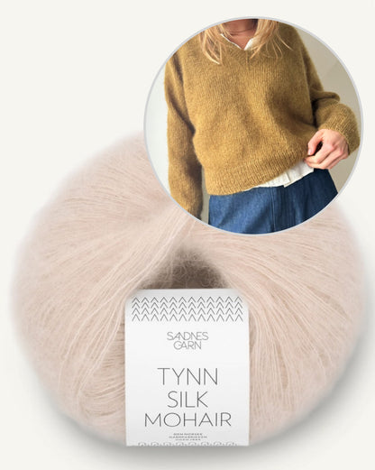 Vega V-Neck | zarter Mohair Pullover aus Tynn Silk Mohair von Sandnes Garn