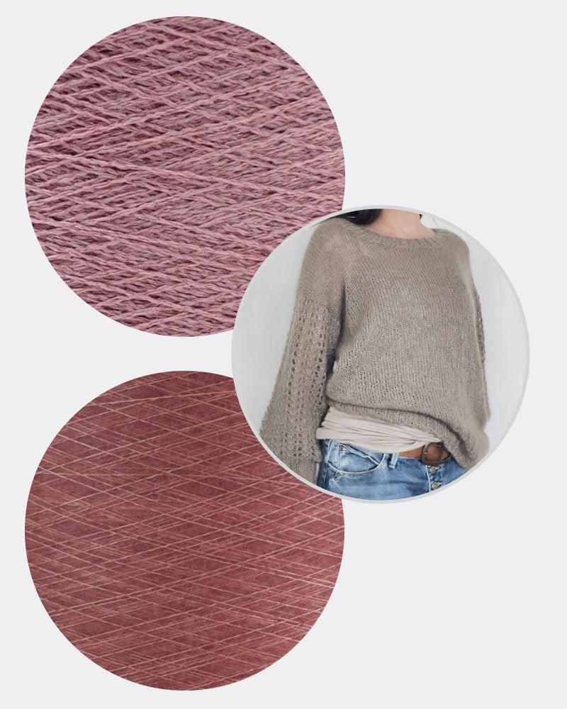 rosa p. Vreeni Blouse mit Sensai und Washi von ITO Yarn blush