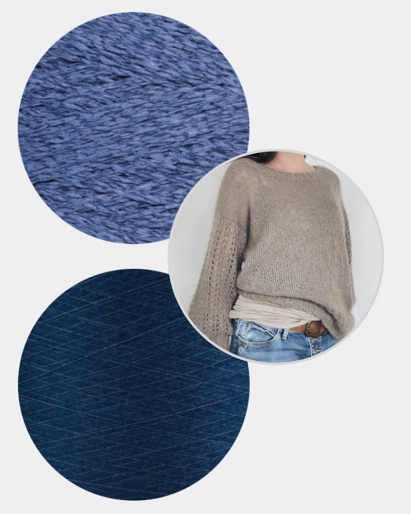 rosa p. Vreeni Blouse mit Sensai und Washi von ITO Yarn denim