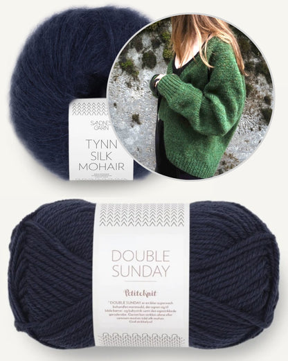 Wayfarer Cardi V | Basic Jacke aus Double Sunday und Tynn Silk Mohair von Sandnes Garn