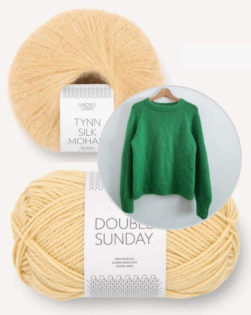 Woodlandsknits Wayfarer Raglan Sweater mit Double Sunday und Tynn Silk Mohair von Sandnes Garn 9