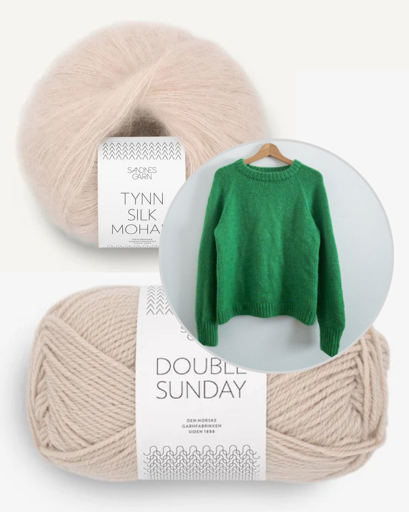 Woodlandsknits Wayfarer Raglan Sweater mit Double Sunday und Tynn Silk Mohair von Sandnes Garn 6