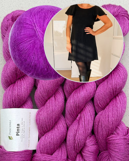 Robe Whisper Dress | robe soyeuse et délicate en Pinta et Mohair Bliss de Pascuali