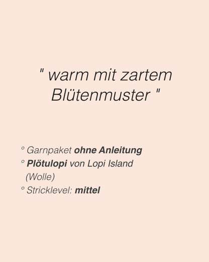 Wildflower Path | warmer Sweater mit zartem Blumenmuster aus Plötulopi von Lopi Island