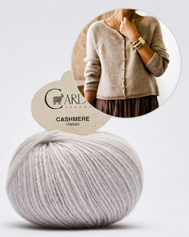 Minimi Knit Design Winter Pyramid Cloud Cardigan mit Cardiff Cashmere  Classic 17