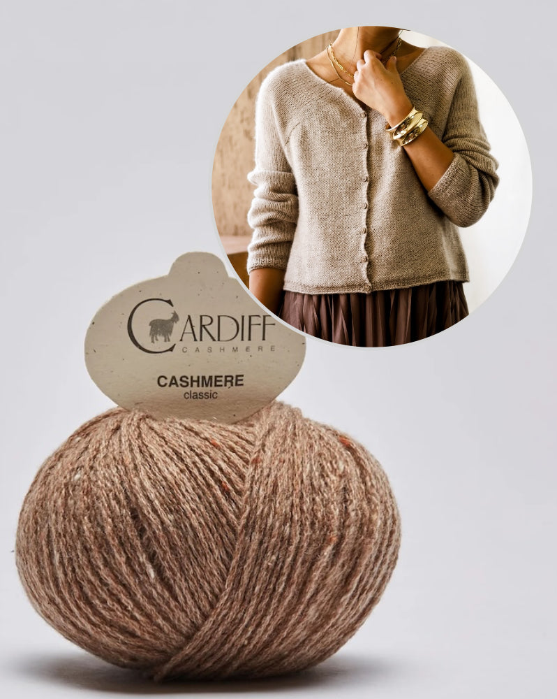 Minimi Knit Design Winter Pyramid Cloud Cardigan mit Cardiff Cashmere  Classic 12