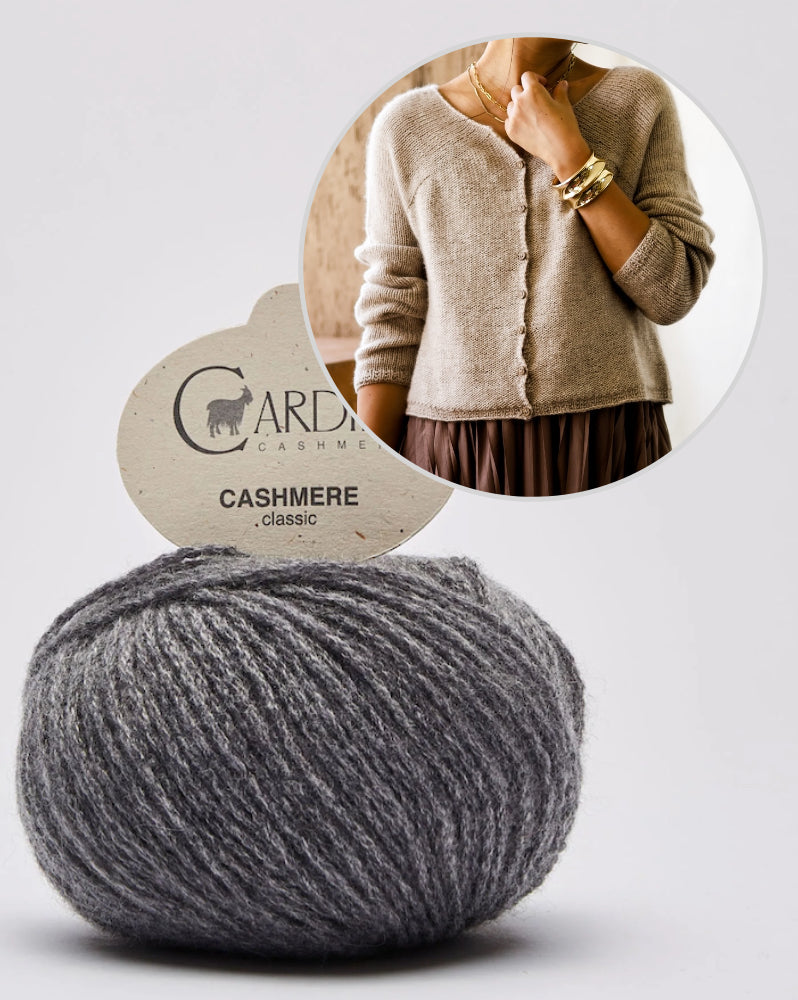 Minimi Knit Design Winter Pyramid Cloud Cardigan mit Cardiff Cashmere  Classic 14
