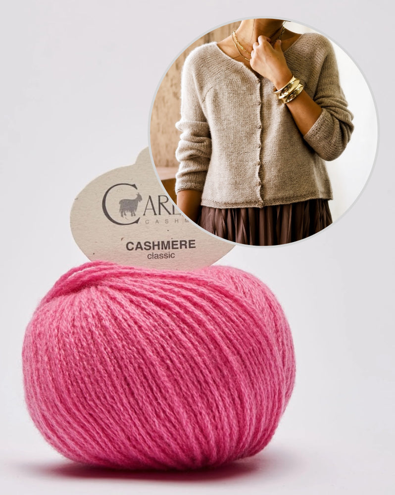 Minimi Knit Design Winter Pyramid Cloud Cardigan mit Cardiff Cashmere  Classic 16
