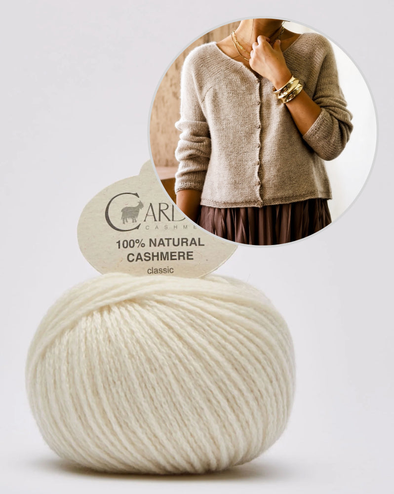 Minimi Knit Design Winter Pyramid Cloud Cardigan mit Cardiff Cashmere  Classic 15