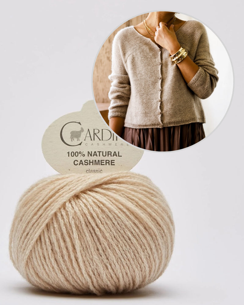 Minimi Knit Design Winter Pyramid Cloud Cardigan mit Cardiff Cashmere  Classic 13